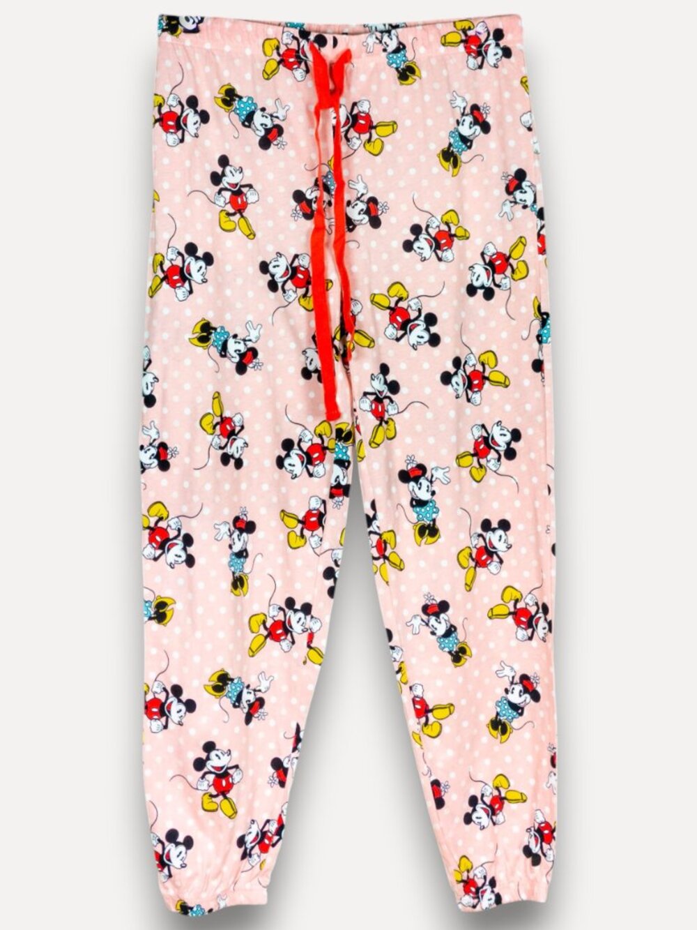 Disney Mickey Minnie Mouse Polka Dot Pajama Pants Pink Large NWT - Picture 4 of 10